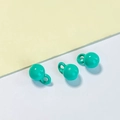 Detailed view of mint green macaron alloy bead pendants for DIY jewelry and phone chains - Mint Green