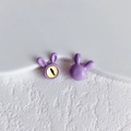 Macro detail of cute purple rabbit DIY bead with realistic yellow eye and matte finish - 5# (Purple)