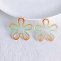 Detail of colorful acrylic flower pendants with vibrant gradient edges for DIY jewelry - Gradient Polka Dot Flower (1)