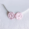Macro detail of pink flower button pendants with matte finish for DIY jewelry crafting - Pink Button (4# Large)