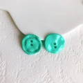 Macro shot of mint green decorative buttons with wavy textures for DIY sewing and jewelry - Mint Green Button (6# Large)
