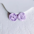 Macro detail of purple flower alloy buttons with radial texture for DIY jewelry making - Purple Button (7# Large)