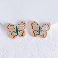 Detail of acrylic butterfly charms with orange and green patterns for DIY jewelry making - Orange-Green Contrast Geometric Butterfly (15)