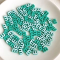 Macro shot of mint green alphabet beads with letter M for DIY jewelry and crafts - Mint Green Style (2)