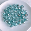 Detail von gestreiften blau-silbernen Acrylperlen für DIY-Schmuckherstellung - 10er Pack / Blau-Silber Streifen (5)