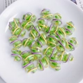 Spiraalvormige acryl kralen met groene kern en paars-gele regenboogstrepen voor DIY - Smaragd Paars Geel Spiraal (16# Acryl)