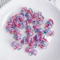 Paarse acrylkse acryl kralen met handgeschilderde regenboog spiralen voor DIY sieraden maken - Paars Roze Turkooisgroen Spiraal (19# Acryl)