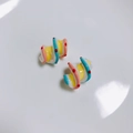 Regenboog gestreepte spiraalvormige acryl kralen in blauw geel oranje voor DIY sieraden - Hemelsblauw Roze Oranje Geel Wit Spiraal Rode Stippen (21# Acryl)