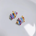 Regenboog glazen kralen met spiraalpatronen en rode stippen voor DIY sieraden maken - Blauw Paars Geel Wit Spiraal Rode Stippen (28# Acryl)
