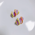Handgemaakte paars-witte spiraalglazen kralen met kleurrijke strepen voor DIY-sieraden - Paars Wit Geel Oranje Spiraal Groene Stippen (23# Acryl)