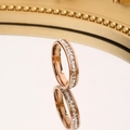 Luxury rose gold eternity ring with princess cut cubic zirconia for men and women - US 5 / Single Row Stone Rose Gold