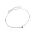 Minimalistisches silbernes Edelstahlarmband mit einem funkelnden runden Zirkonia - 7990 Einzel-Zirkon Armband / Stahlfarben