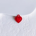 Matte red heart alloy pendant with beaded edge detail for DIY necklace making - Red Heart Pendant (41#)