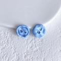 Light blue irregular DIY flower pendant buttons with textured handmade resin finish - Light Blue Button (33# Small)