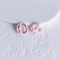 Unique pink irregular button studs with matte resin texture and handmade aesthetic - Pink Button (28# Small)