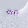 Minimalist lavender flower-shaped alloy button charms for DIY handmade jewelry crafting - Lavender Button (31# Small)