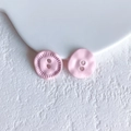 Pink retro flower metal pendant buttons for DIY handmade jewelry and necklaces - Pink Button (18# Medium)
