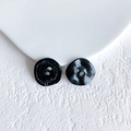 Minimalist black resin flower buttons with glossy finish and two holes for DIY sewing - Black Button (19# Medium)