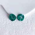 Minimalist dark green flower alloy buttons with organic shape and polished glossy finish - Dark Green Button (24# Medium)