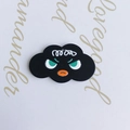 Macro detail of cloud-shaped black pendant with cartoon face for DIY jewelry - Black Angry Expression Style (1#)