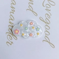 Detail of cloud-shaped DIY charms with colorful abstract floral oil painting patterns - White Pearlescent Floral Star Style (3#)