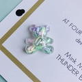 Macro view of cartoon resin bear with colorful sequin filler for DIY accessories - Macaron Paper Sequin Bear(5#)