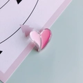 Macro shot of two-tone pink heart accessory with clear edges on mint background - Double Pink Split Style (KP4920-2#)