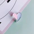 Close-up of pink and blue resin heart-shaped jewelry accessory with transparent edge - Pink and Cyan Split Style (KP4920-4#)