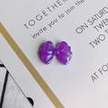 Macro shot of purple translucent resin bow charms with detailed texture for DIY jewelry - Purple (7#)