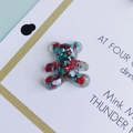 Sparkling DIY resin bear accessory with colorful metallic foil flakes for phone cases - Red Blue Green Glitter Foil Bear(11#)