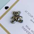 Transparent bear resin DIY charm filled with elegant gold foil and black sequins - Black Gold Sequin Foil Transparent Bear(12#)