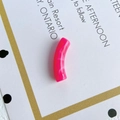 Macro shot of rose pink marble texture acrylic curved tube bead for DIY jewelry making - Rose Pink Marble