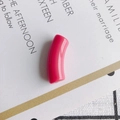 Macro shot of polished rose pink curved resin tube beads for DIY jewelry making - 10 Pieces Pack / Rose Pink