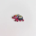Macro-opname van een kleurrijke olifant hanger voor het maken van DIY-sieraden - Rozerood Gestippeld Patroon Stijl (1#)