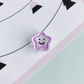 Primer plano de cuenta de estrella acrílica transparente con carita sonriente para bricolaje - Púrpura(4#)