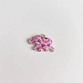 Détail du pendentif éléphant à motif floral rose avec anneau pour création de bijoux - Style Mandala Floral Rose Violet (7#)
