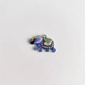 Détail macro d'un pendentif éléphant coloré aux motifs ethniques avec boucle - Style de texture ethnique bleue (8#)