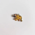 Vue détaillée d'un pendentif éléphant avec motifs floraux jaunes et marron complexes - Style Mandala combinaison noir jaune (9#)