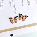 Detail von DIY Schmetterlingsanhängern mit orangefarbener Emaille für die Schmuckherstellung - Orange Gelb Und Schwarz (2#)
