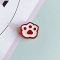 Deep reddish-brown resin cat paw bead with white inlay for DIY hair band accessories - Reddish Brown