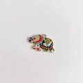 Vue détaillée du pendentif éléphant en émail vintage aux motifs colorés - Style d'épissage de couleurs à haute saturation (12#)