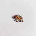 Vue détaillée du pendentif éléphant style bohème coloré avec motifs floraux en émail - Style de texture peint bohème (14#)