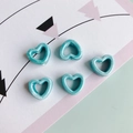 Set mit 5 seeblauen hohlen Herz-Keramikperlen für DIY Schmuckherstellung Zubehör - Seeblau (24#)