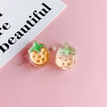 DIY aardbei hars bedeltjes set in oranje en roze voor haaraccessoires en sieraden maken - Oranje Roze Aardbei (KP4968)