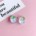 DIY aardbei acryl accessoires in lichtblauw voor handgemaakte haarornamenten - Lichtblauwe Aardbei (KP4968)