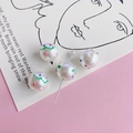 Macro shot of colorful hand-painted round pearl beads with vibrant dotted patterns for DIY - Colorful Graffiti Wave (13#)