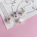 White square acrylic beads with colorful numbers and symbols for DIY jewelry making - Colorful Characters Cube (5#)