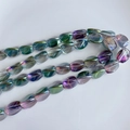 Détail macro de perles en verre irisé avec revêtement aurore pour la création de bijoux DIY - Fil AB Dégradé Bleu-Vert(3#)