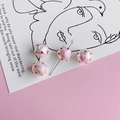 Polka dot beads with pink heart relief and pearl base for DIY jewelry making - Pink 3D Heart (10#)