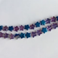 Detalle macro de cuentas de vidrio con forma de estrella en azul y púrpura para joyas DIY - AB Azul Profundo (4#)